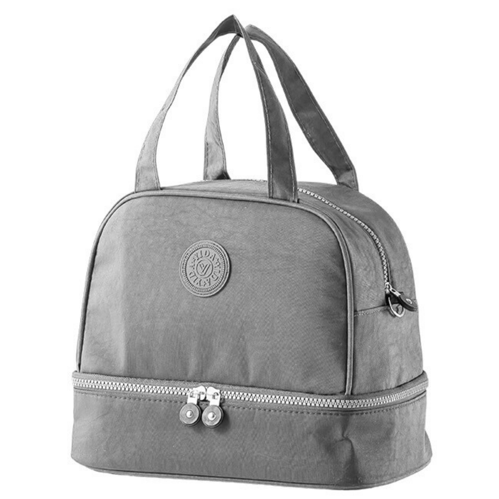 Thermal insulated breakfast bag with adjustable strap grey 27cm (2)