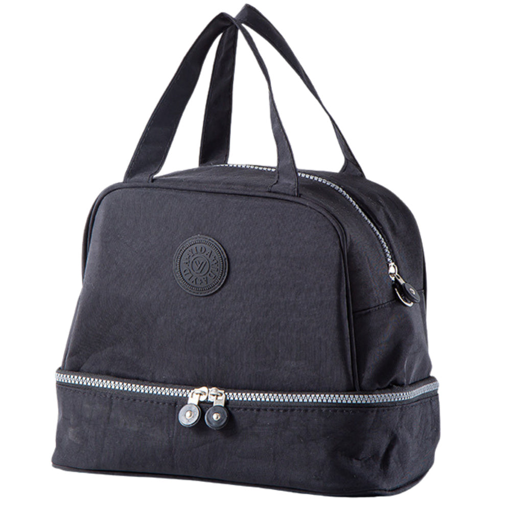Insulated breakfast bag with adjustable strap, black, 27 cm (2)