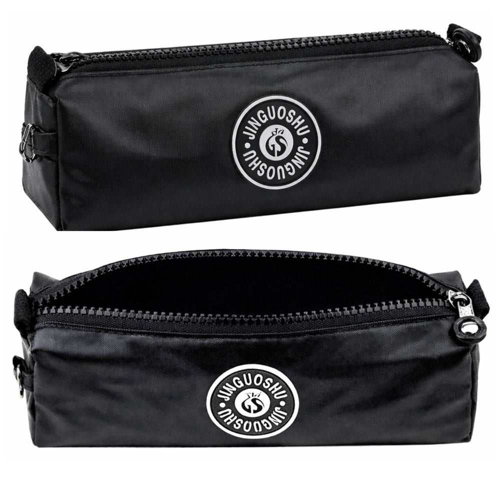 Pencil case for school, organizer, single compartment, black, 21.5 cm