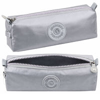 Pencil case for school, single compartment, grey, 21.5 cm