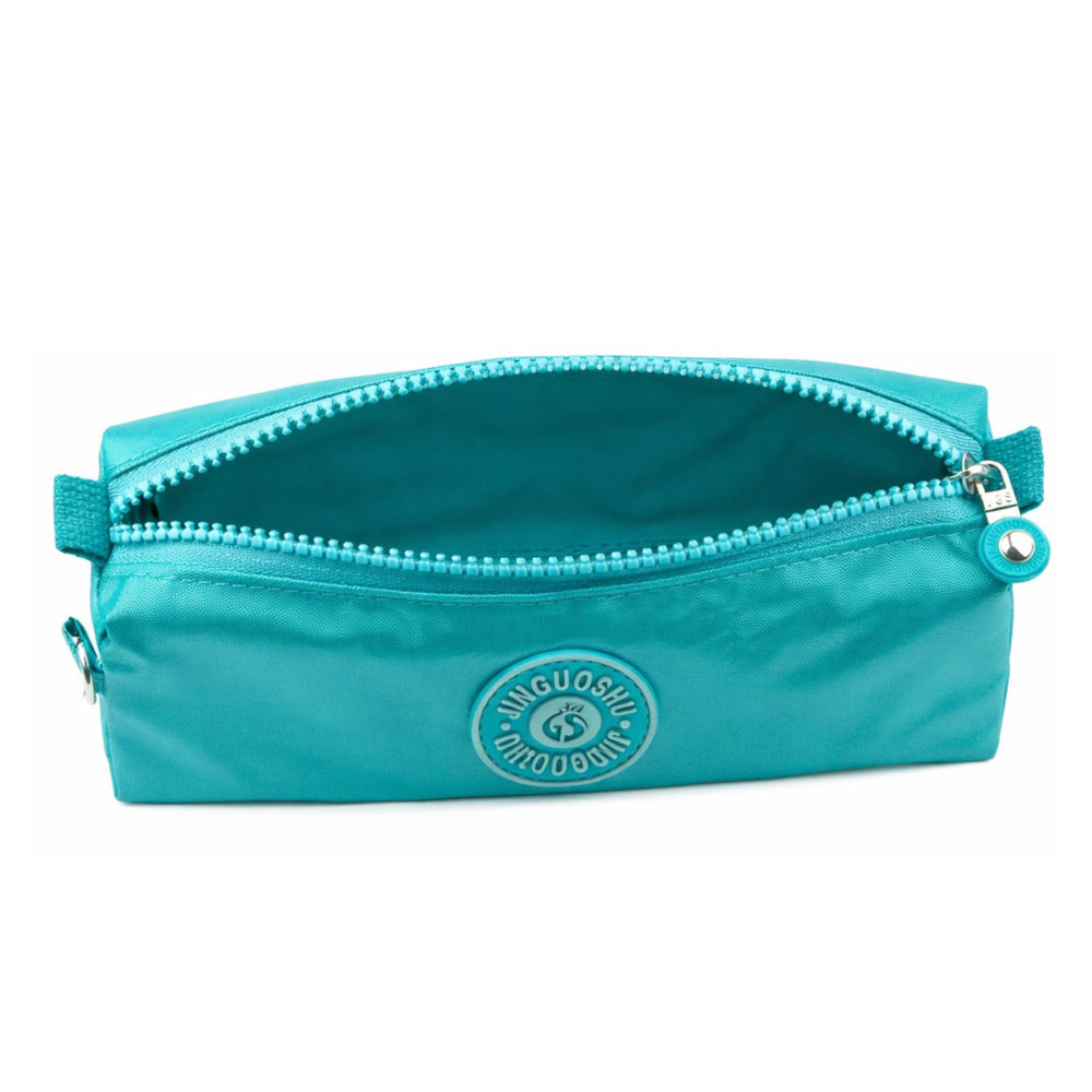 School Pencil Case Organizer Single Compartment Green 21.5cm (2)