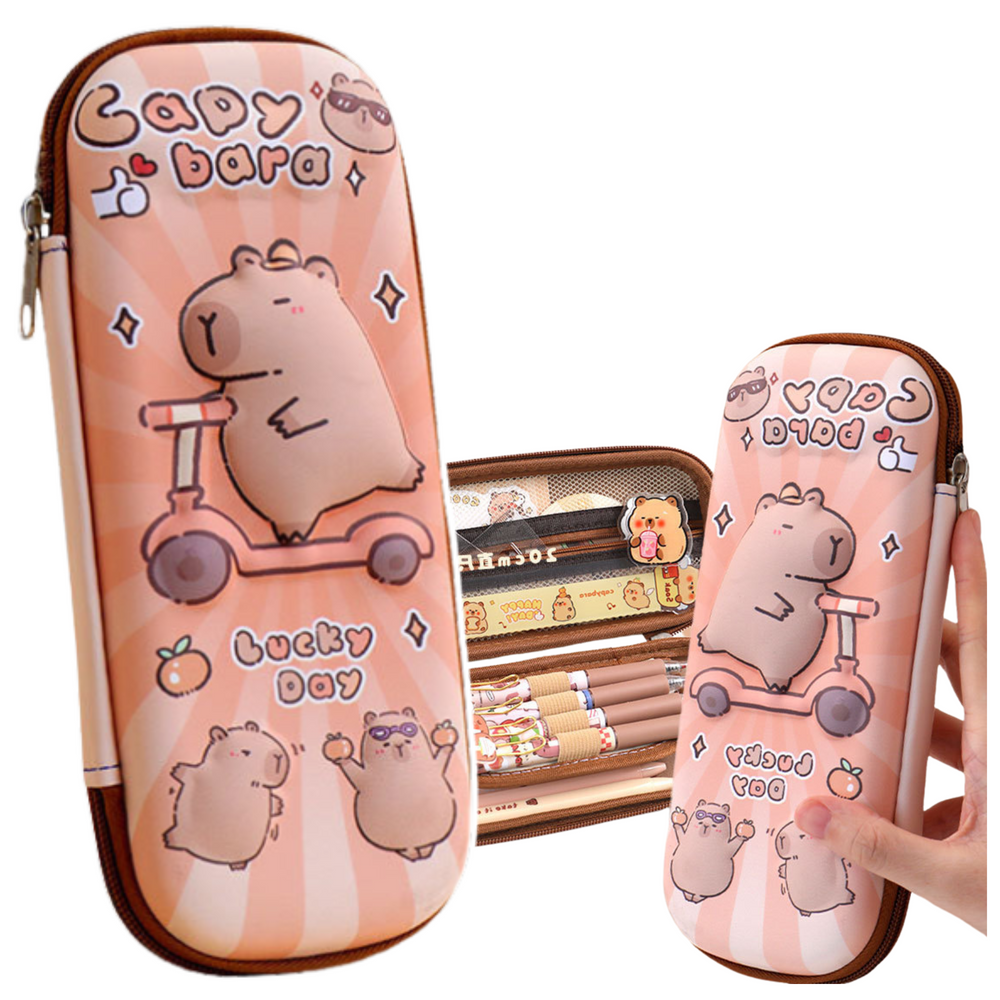 Pencil case school set Capybara on a scooter 23cm