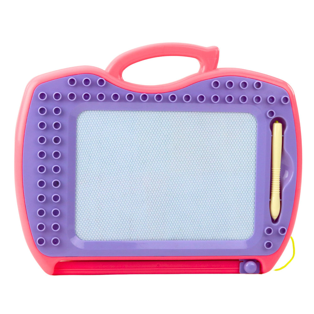 Magnetic board with sliding stamps, pink pattern