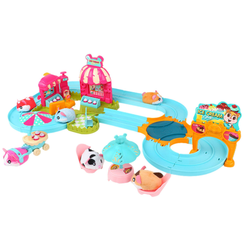 Interactive hamster track, ice cream parlor, café, battery-operated hamster