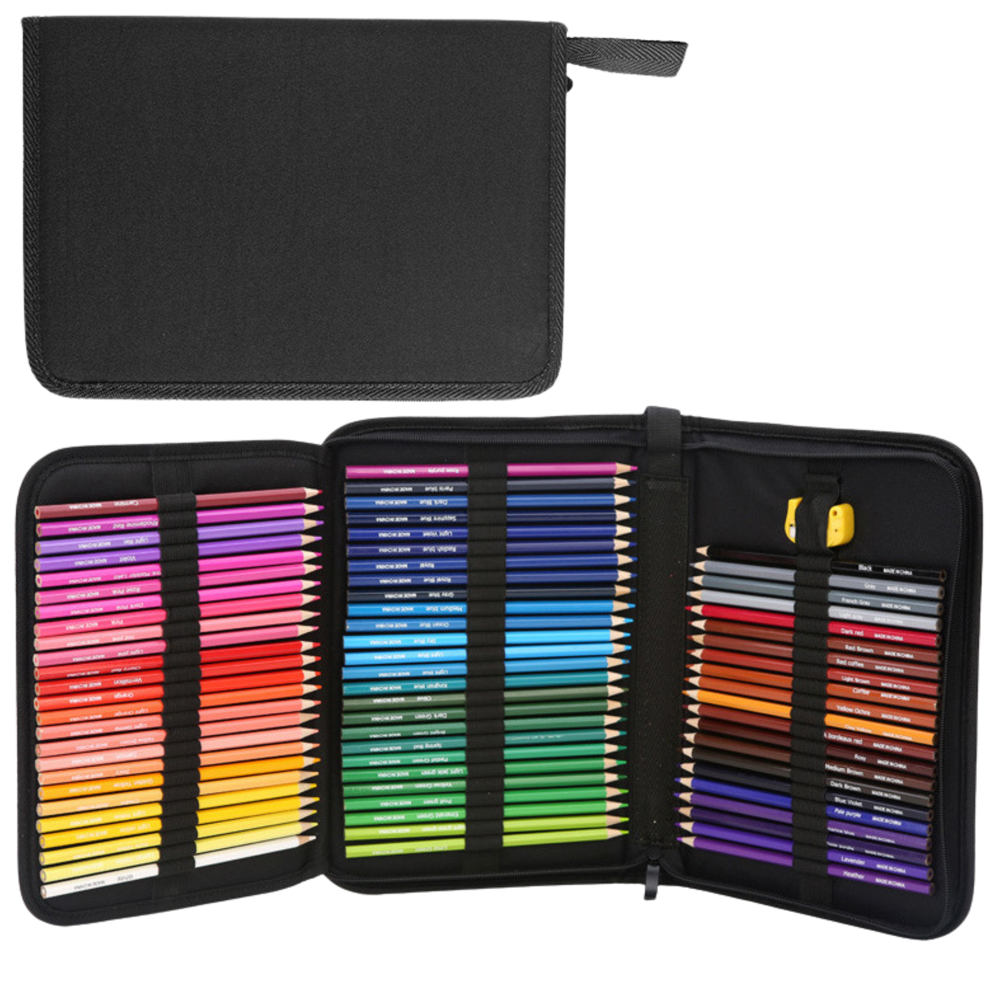 Set of hexagonal drawing pencils, sketching pencil case, 72 pieces