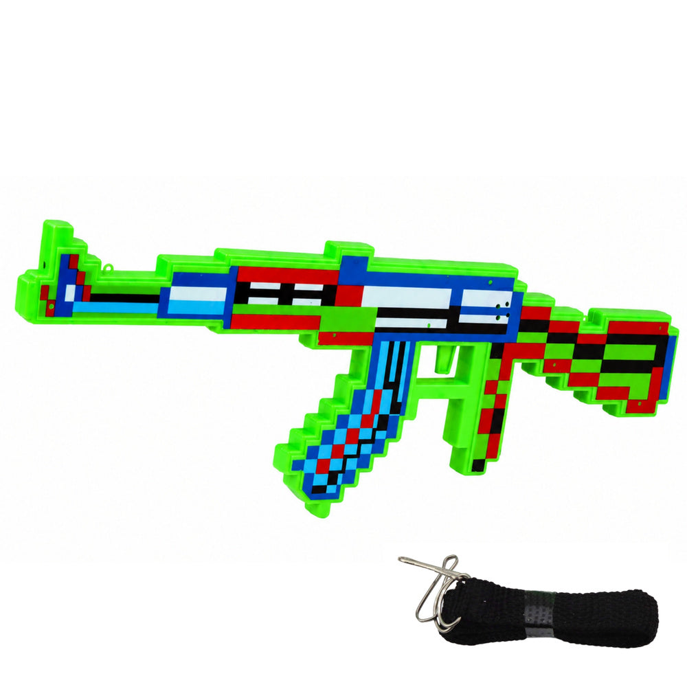 Pixel gun with weapon lights and sounds (blue, green, red), 39 cm (2)