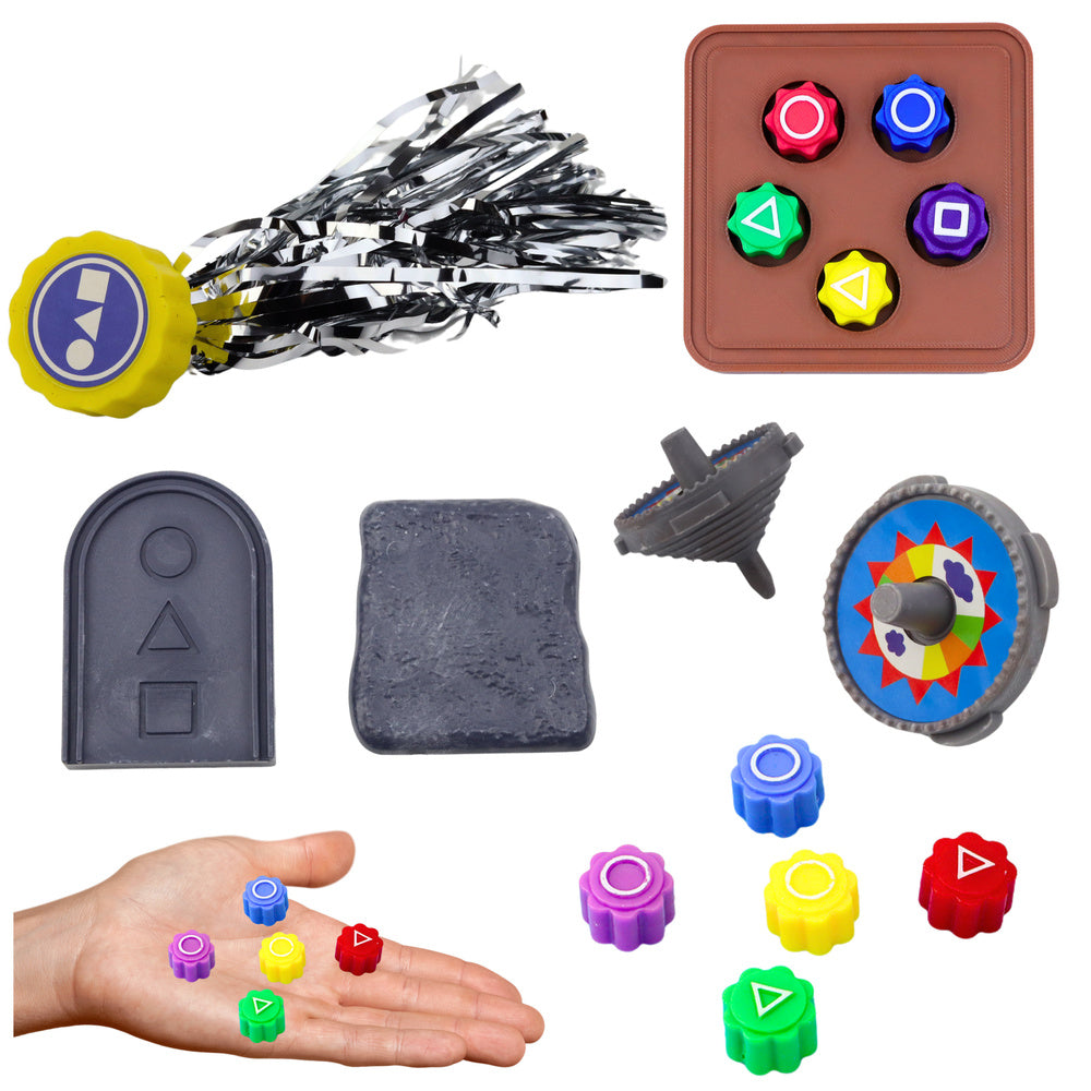 4-piece Squid Game set traditional Korean games dice spinning top