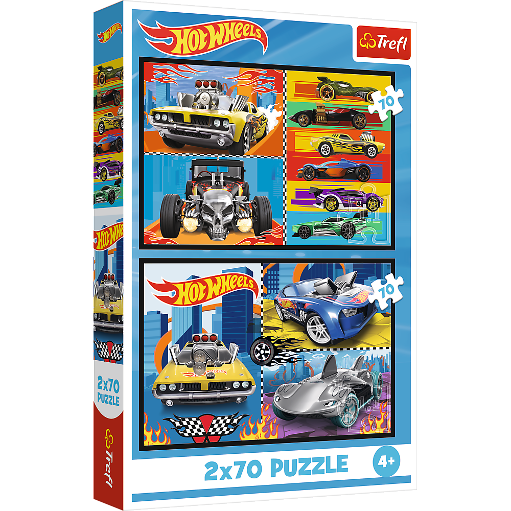 Puzzle - 2x70 - Cars - Hot Wheels Trefl 34442