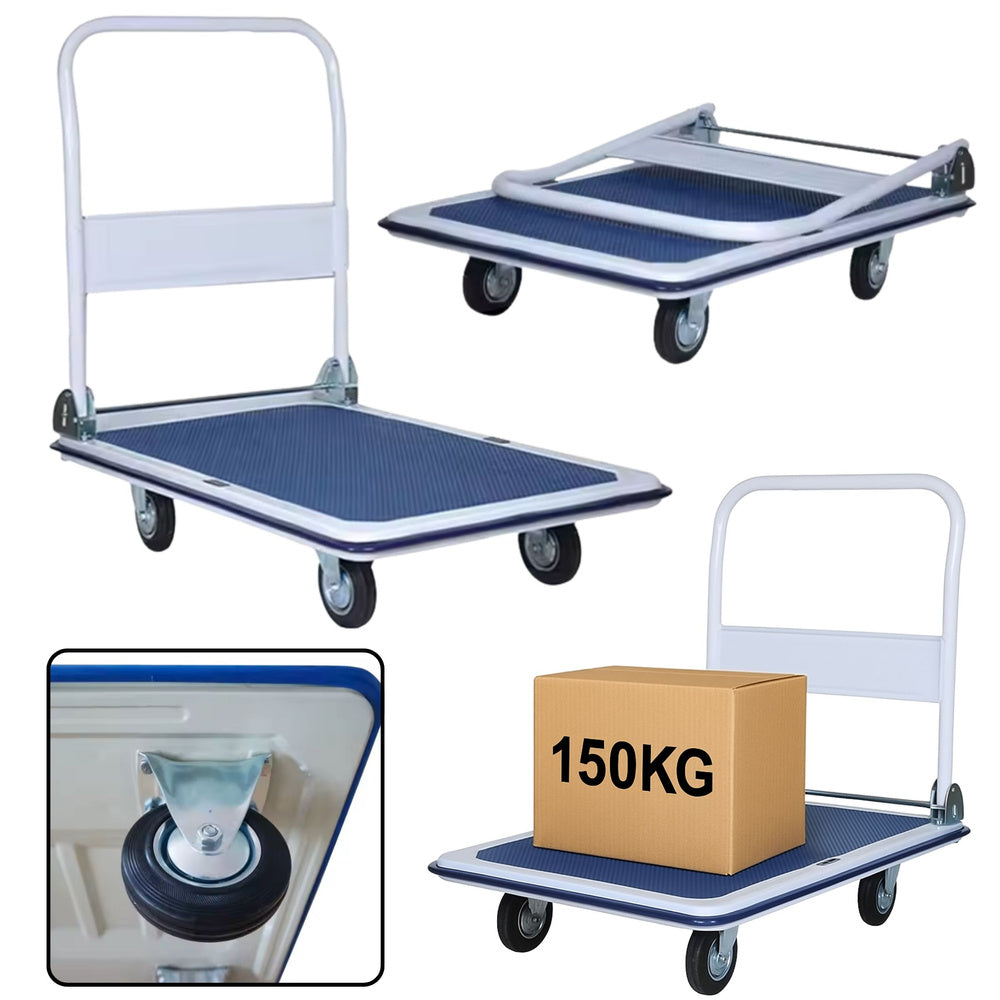 Platform trolley transport cart warehouse cart up to 150kg