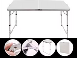 Foldable camping table set with 4 chairs, grey (8)