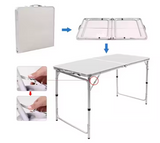 Foldable camping table set with 4 chairs, grey (7)