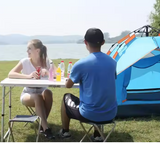Foldable camping table set with 4 chairs, grey (12)