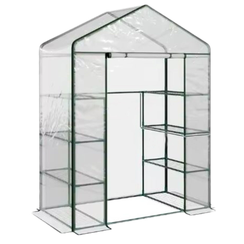 Mini greenhouse for balcony and garden, 4 metal shelves, PVC cover, 195 x 143 x 73 cm (2)
