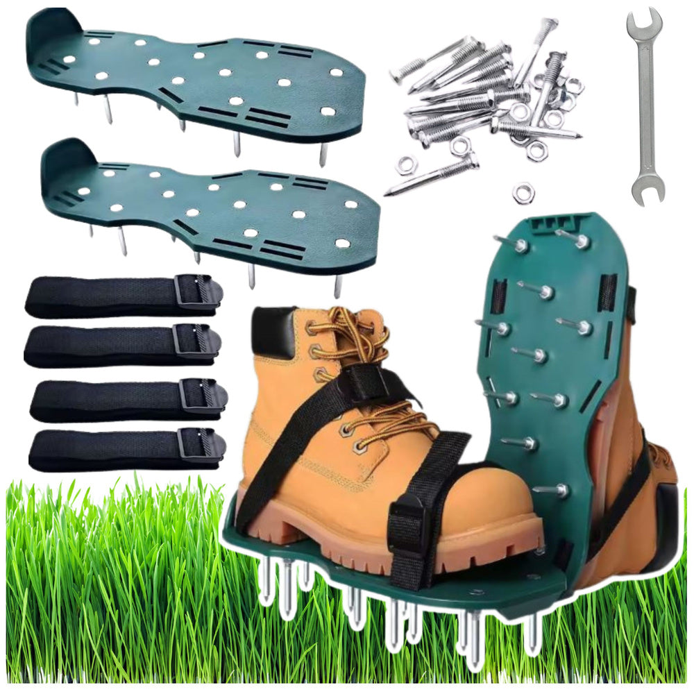 Aerator shoes with grass spikes