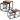 2-in-1 set of square coffee tables, dark brown, wood-effect, 45 x 50 x 40 x 45 cm