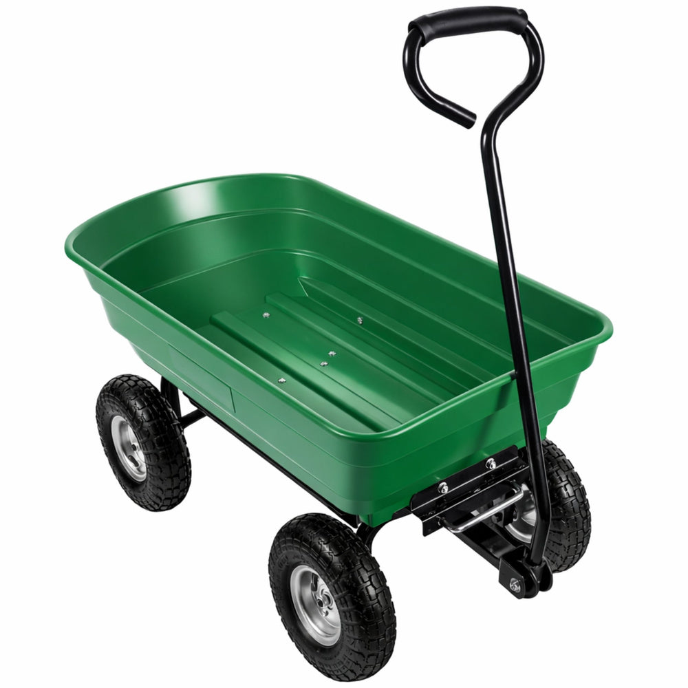 Garden transport cart with removable tipping tub, green, 120 kg (2)