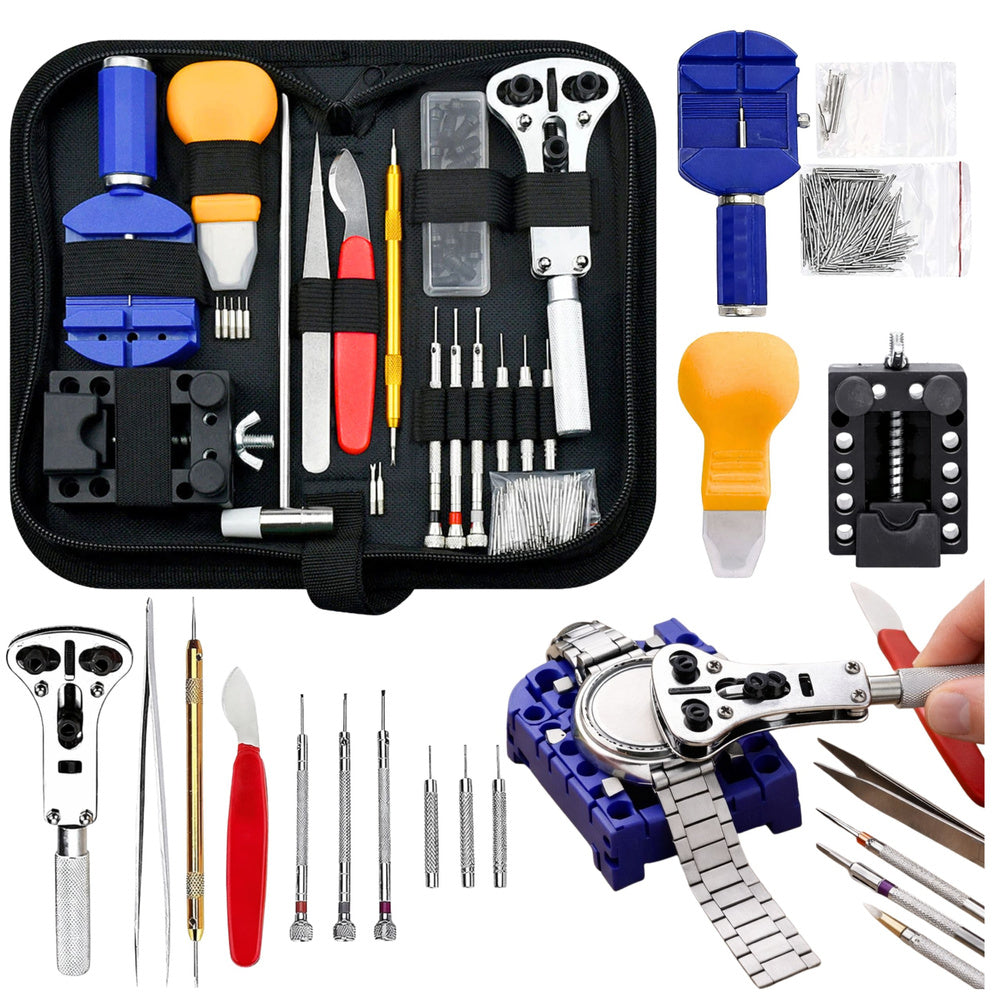 Watch repair kit, professional tool case, 147-piece