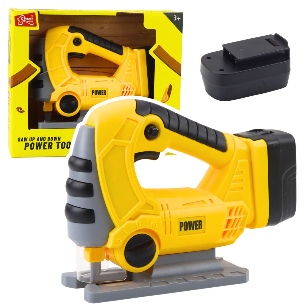 Cordless toy jigsaw for children with lights and sounds, yellow