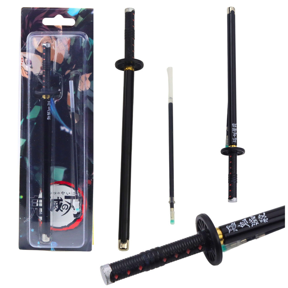 Katana Sword Ballpoint Pen Anime Metal Black Ink Refillable Black