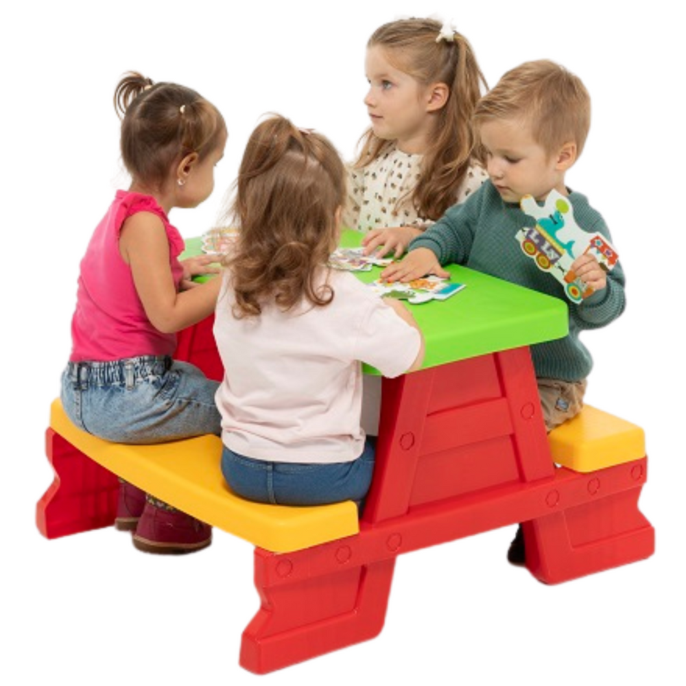 Dorex Children's Garden Table and Bench Set, Red 5067 (4)