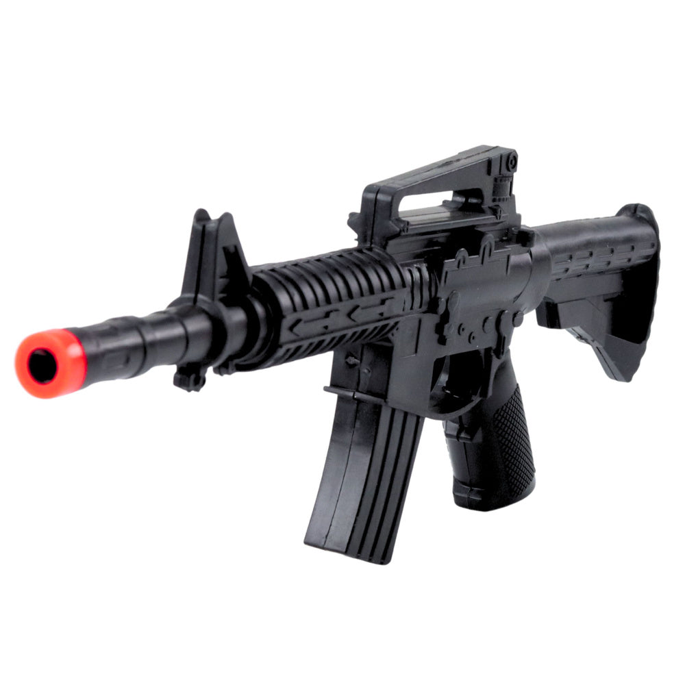 Toy rifle with mechanical firing sound, black 32cm (2)