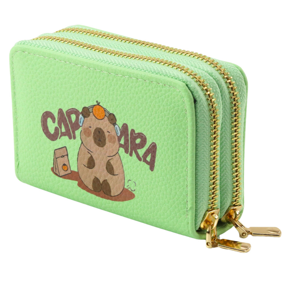 Bi-fold wallet with card slots, capybara green, 12.5 x 8.5 cm (2)