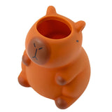 Capybara pen holder figurine, brown, 10 x 7 cm (2)