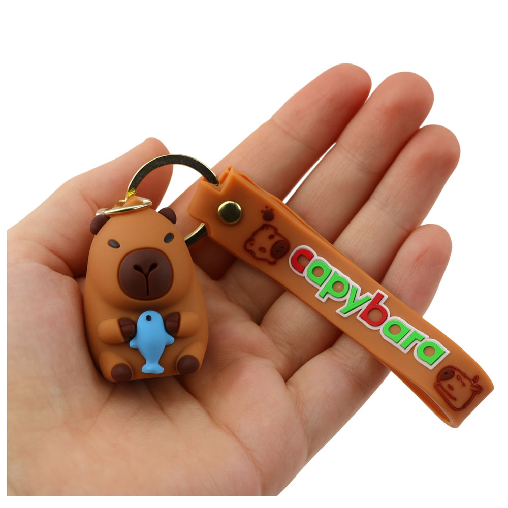Capybara figure keychain, charm, lobster claw clasp, assorted