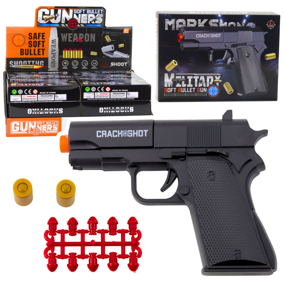 Mini-pistol for bullets and cartridges, black, 13.5 cm