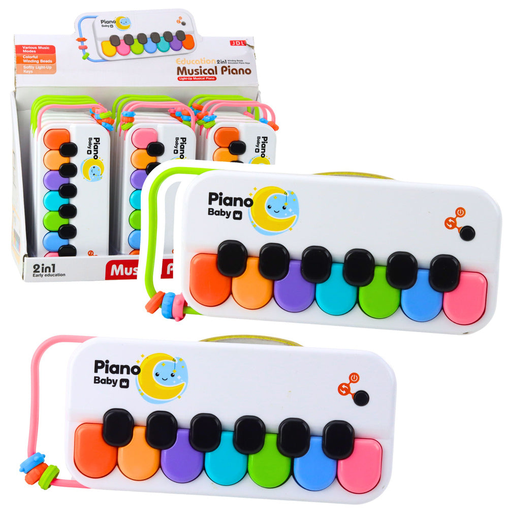 Educational toy piano for children with interactive, colorful beads