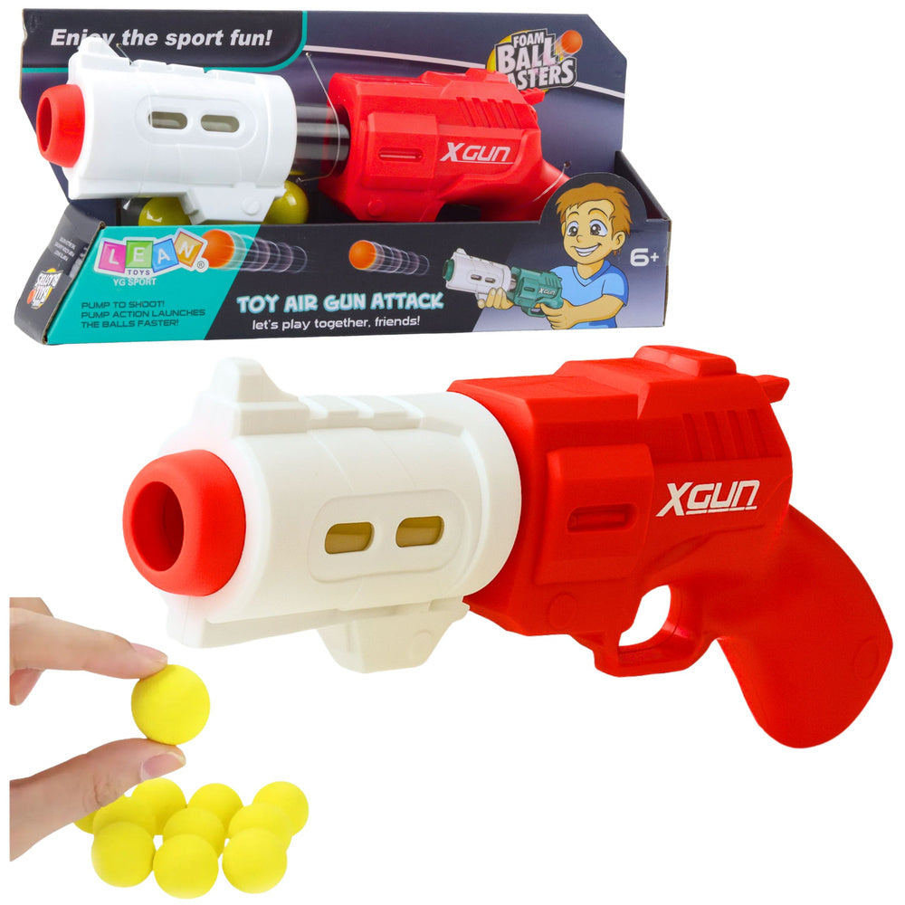 Pistol toy for soft foam balls XGUN Red 6 pieces.