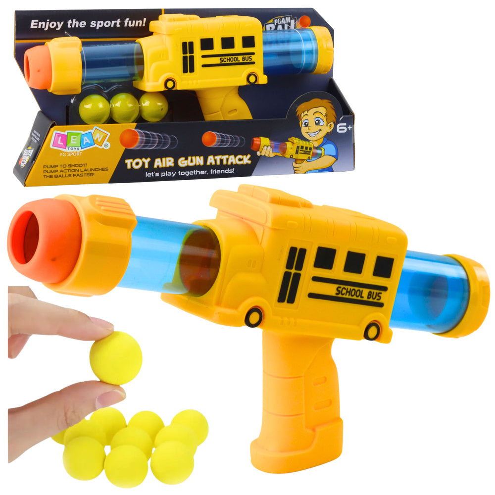 Foam ball blaster school bus yellow 6 pieces.