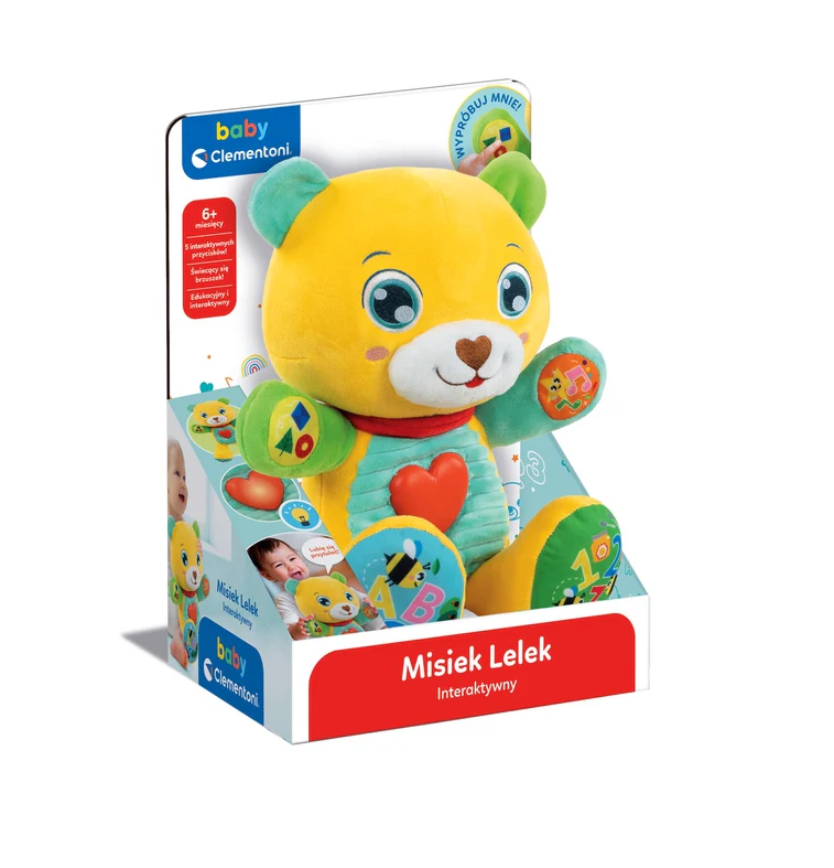 Colorful Interactive Teddy Bear Lelek Polish Language Clementoni 50939