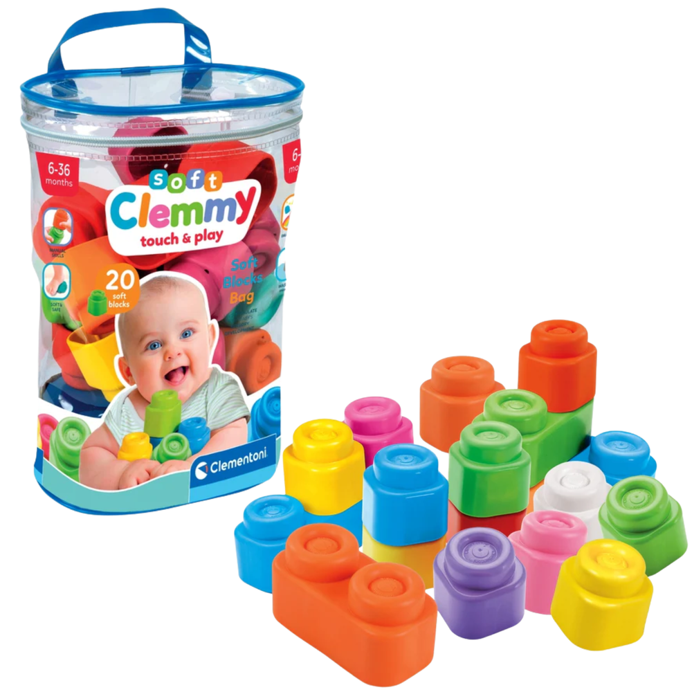 Clemmy Colorful Block Set – 20 Soft Blocks Clementoni 17877