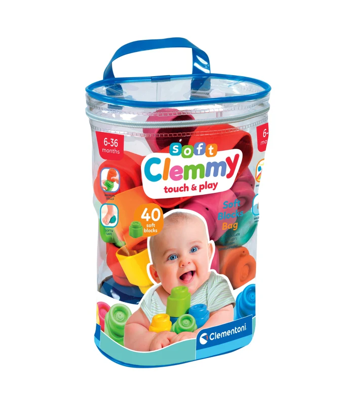 Clemmy Colorful Set with 40 Soft Building Blocks Clementoni 17878