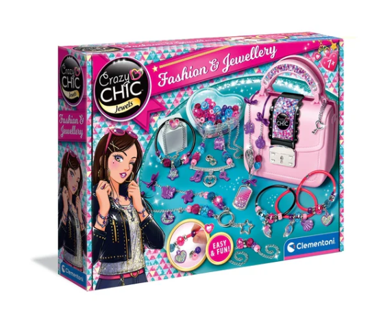 Crazy Chic DIY Set: Crazy Handbag with Beads & Bracelets Clementoni 17651