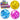 Flexible rubber bouncy ball with confetti and fairy lights, 7 cm