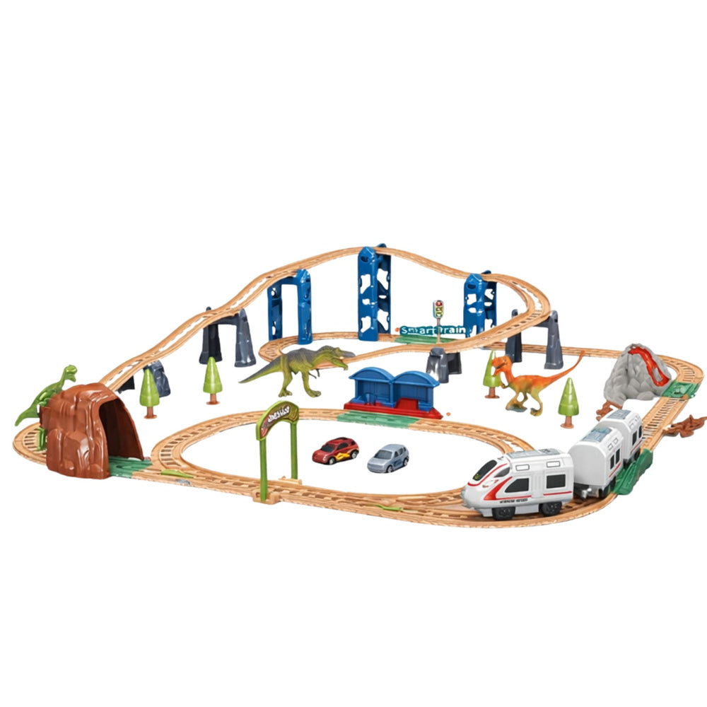 Electric interactive train cars tunnel volcano dinosaur 95 cm (2)