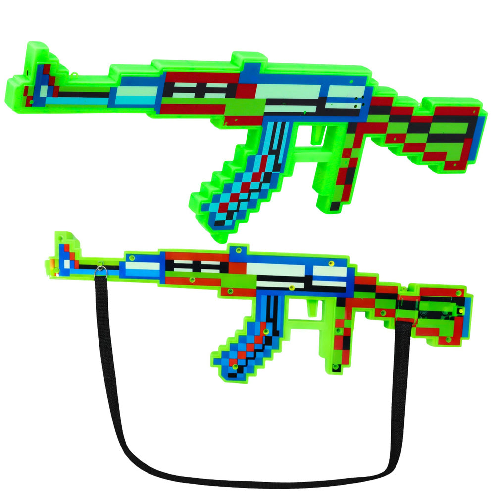 Pixel Rifle toy gun with light and sound effects, laser, green, 45 cm