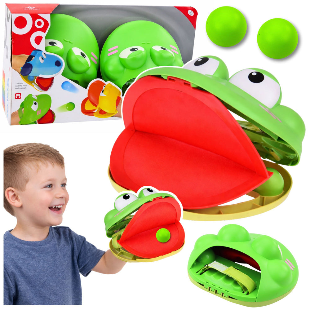 Frog ball catcher thrower arcade sports game for kids