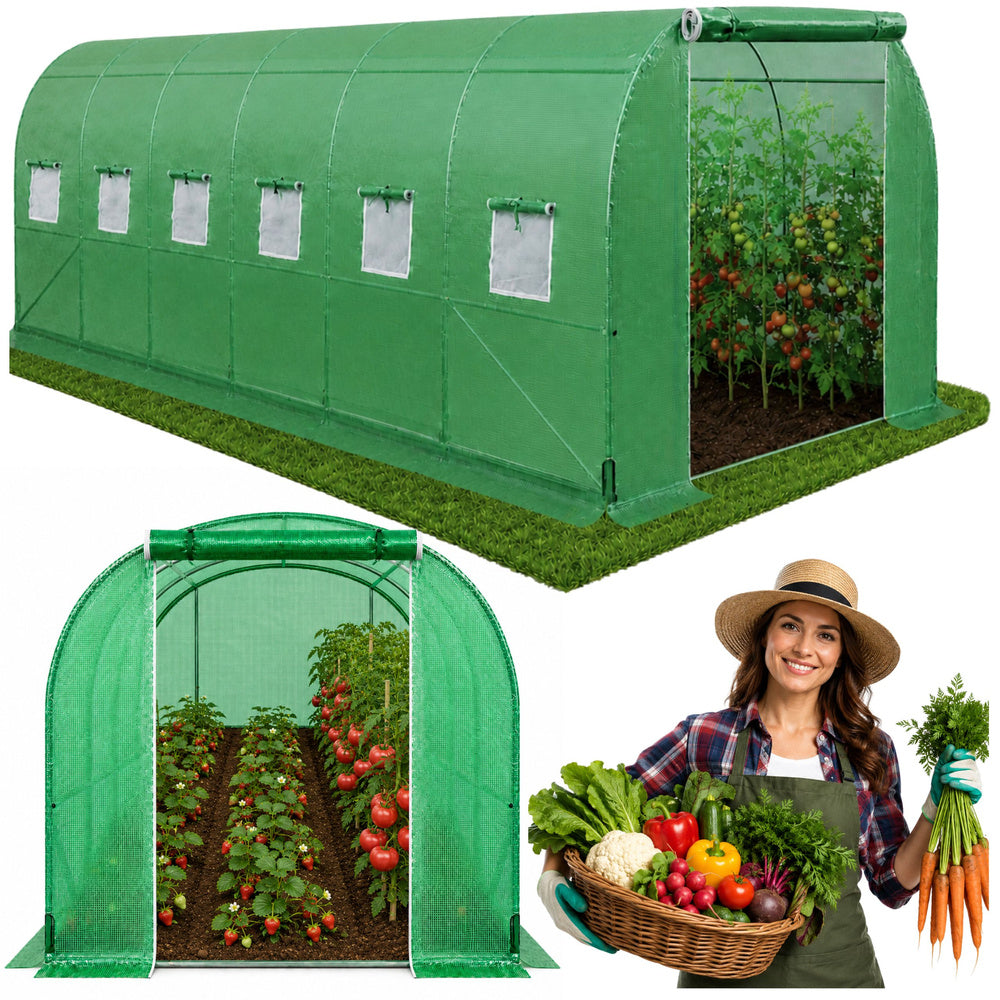 Foil Tunnel Garden Greenhouse PRO Frame 25 mm 6 x 3 x 2 m 18 m²