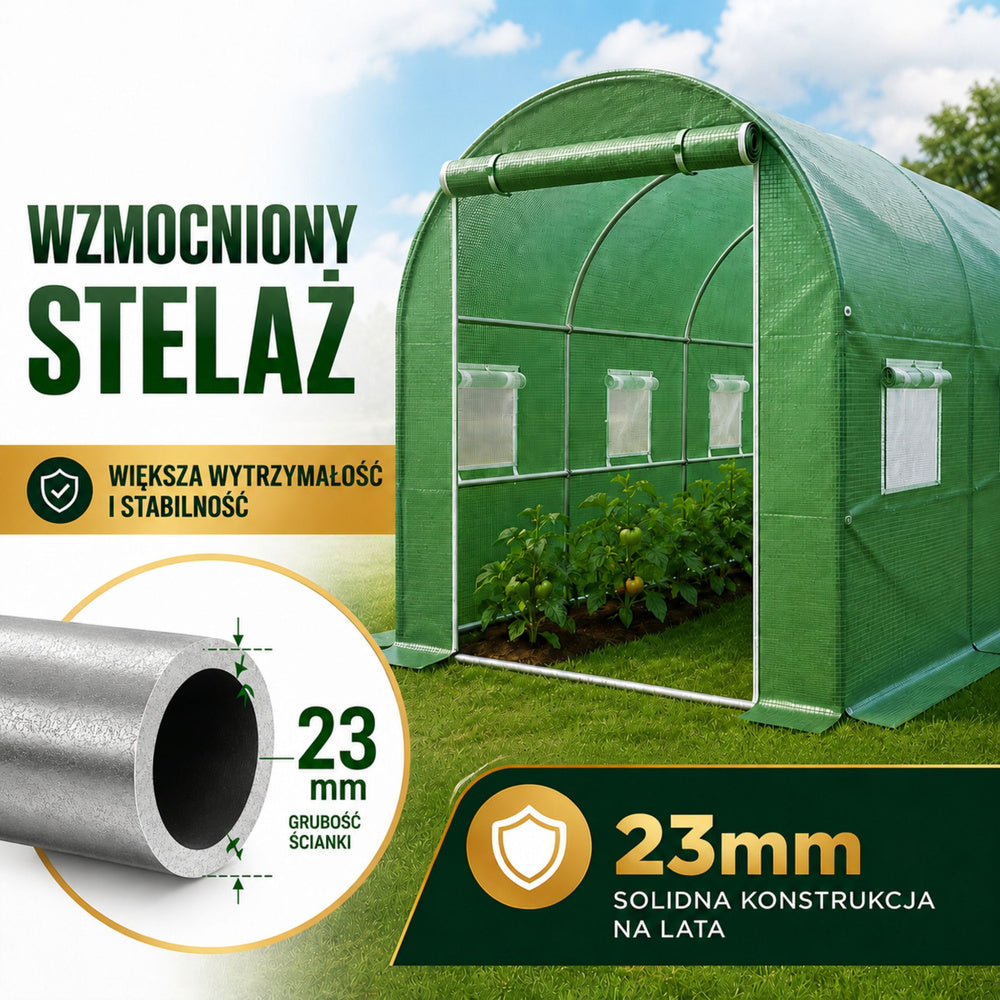 Foil Tunnel Garden Greenhouse PRO Frame 25 mm 6 x 3 x 2 m 18 m² (11)