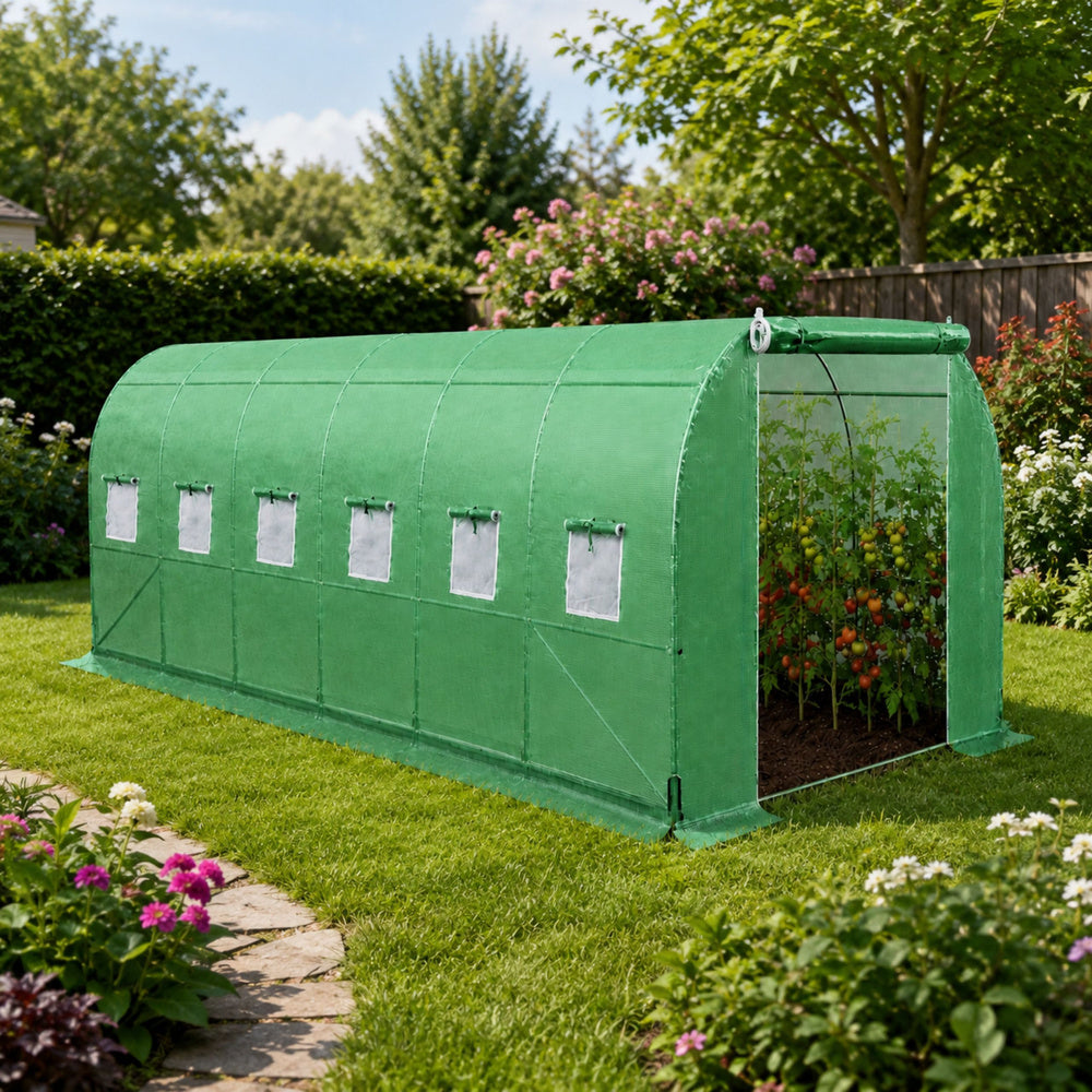 Foil Tunnel Garden Greenhouse PRO Frame 25 mm 6 x 3 x 2 m 18 m² (6)