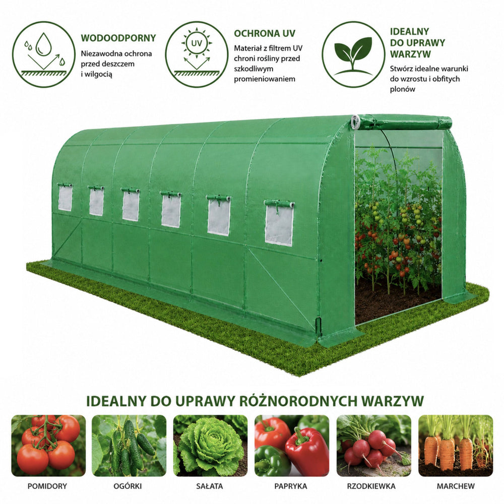 Foil Tunnel Garden Greenhouse PRO Frame 25 mm 6 x 3 x 2 m 18 m² (8)