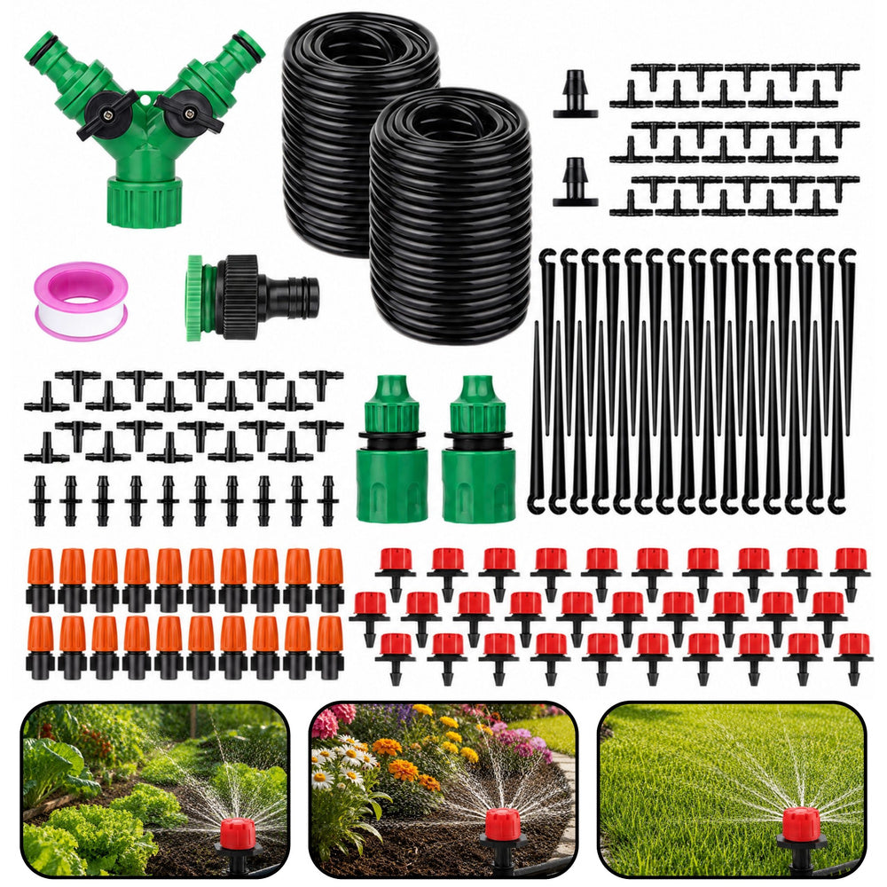 Automatic Garden Drip Irrigation System Set 55 m + 15 m, 386 pieces