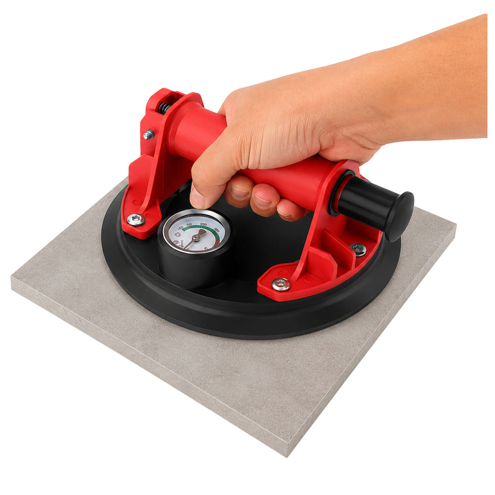 Vacuum suction cup for tiles, glazes, and glass with pressure gauge, 20 cm (2)