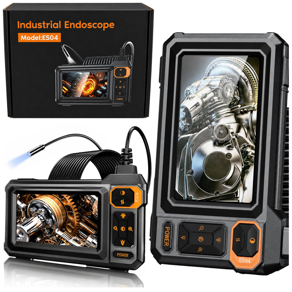 Wired endoscope inspection camera with 8 LEDs, 4.3" LCD display, IP67 protection rating