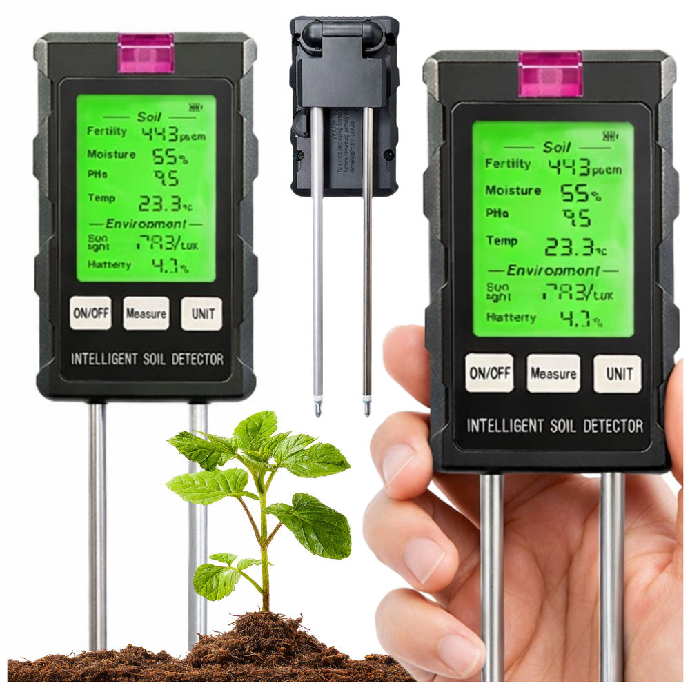 Plant moisture meter, 6-in-1 soil hygrometer, temperature, light and pH value meter