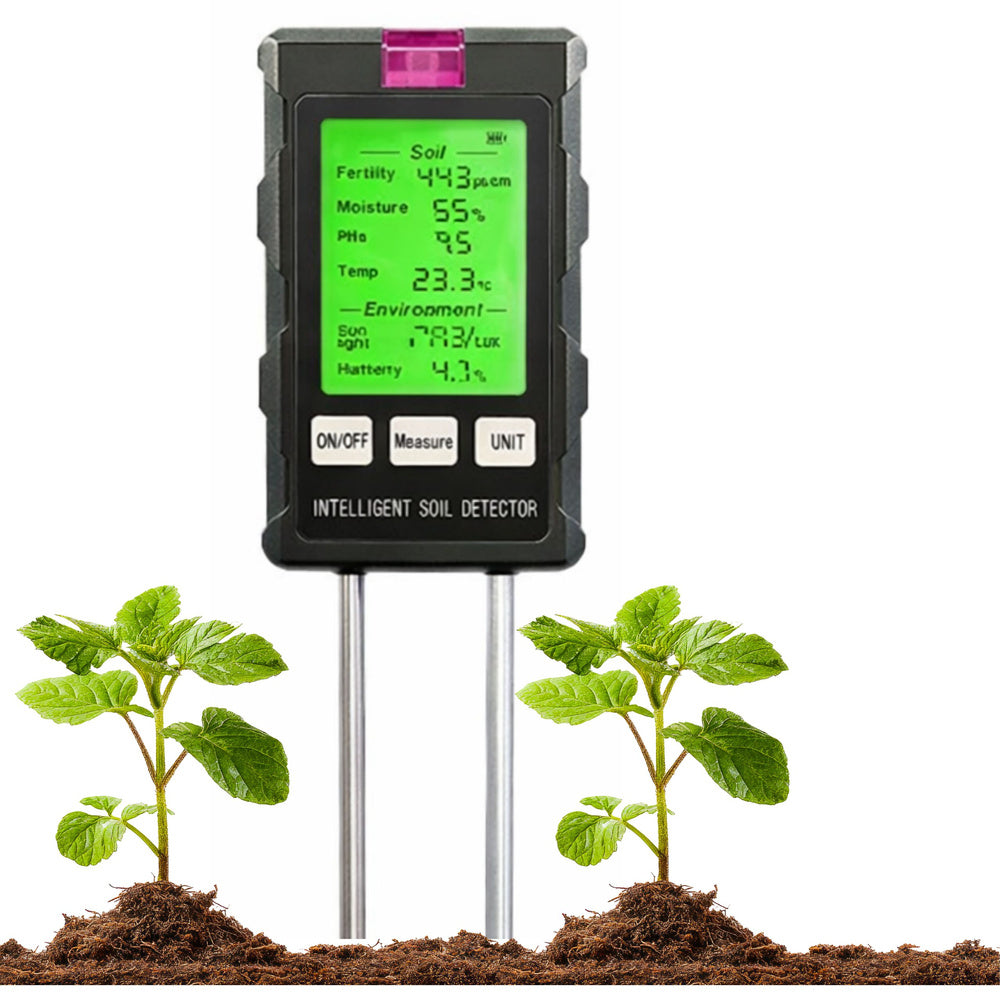 Plant moisture meter, 6-in-1 soil hygrometer, temperature, light and pH value meter (2)