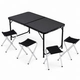 Camping furniture set, folding table, 4 stools, black suitcase (2)